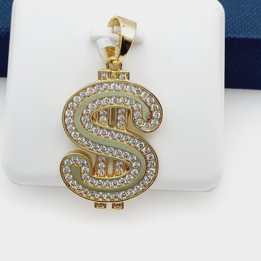 - 14K Gold Plated Cubic Zircon Pendant, INUS1BR245